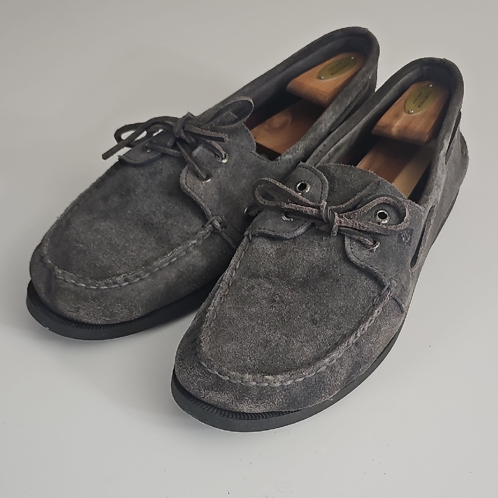 Sperry Gray Suede Boat Shoes